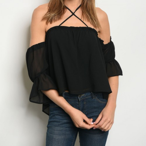 Halter neck tie chiffon blouse @LAST ONE - Picture 4 of 5
